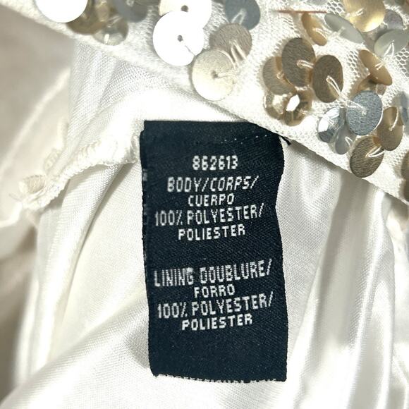 JS Collections Champagne Silver Sequin Gown Formal Evening Maxi Dress Size 12 - Picture 11 of 13